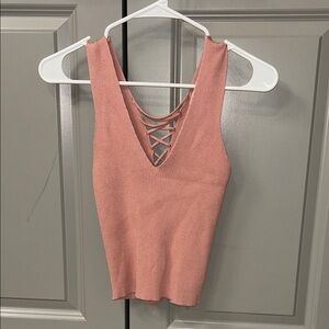 Women's Pink Sleeveless Top